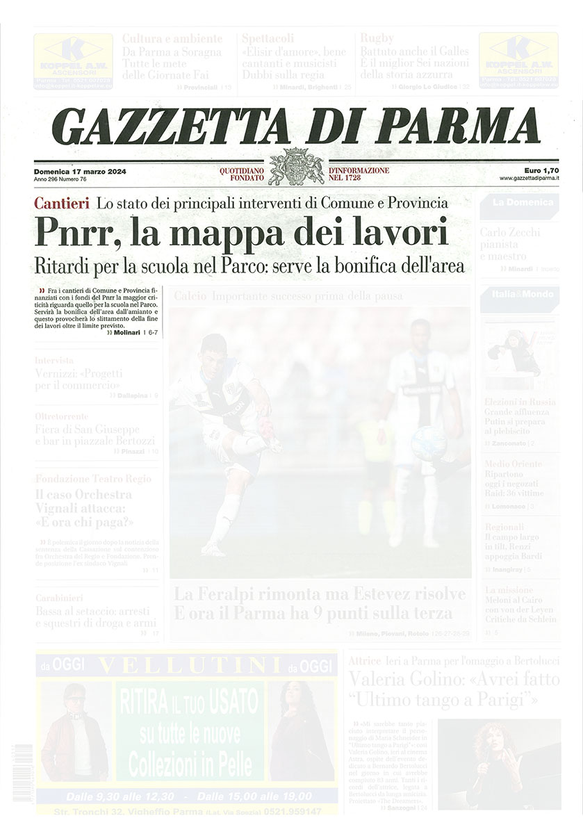 Gazzetta di Parma 17-03-2024 pagina 1 - Pnrr
